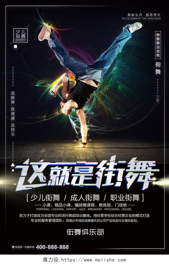 这就是街舞舞蹈社团宣传招生海报设计